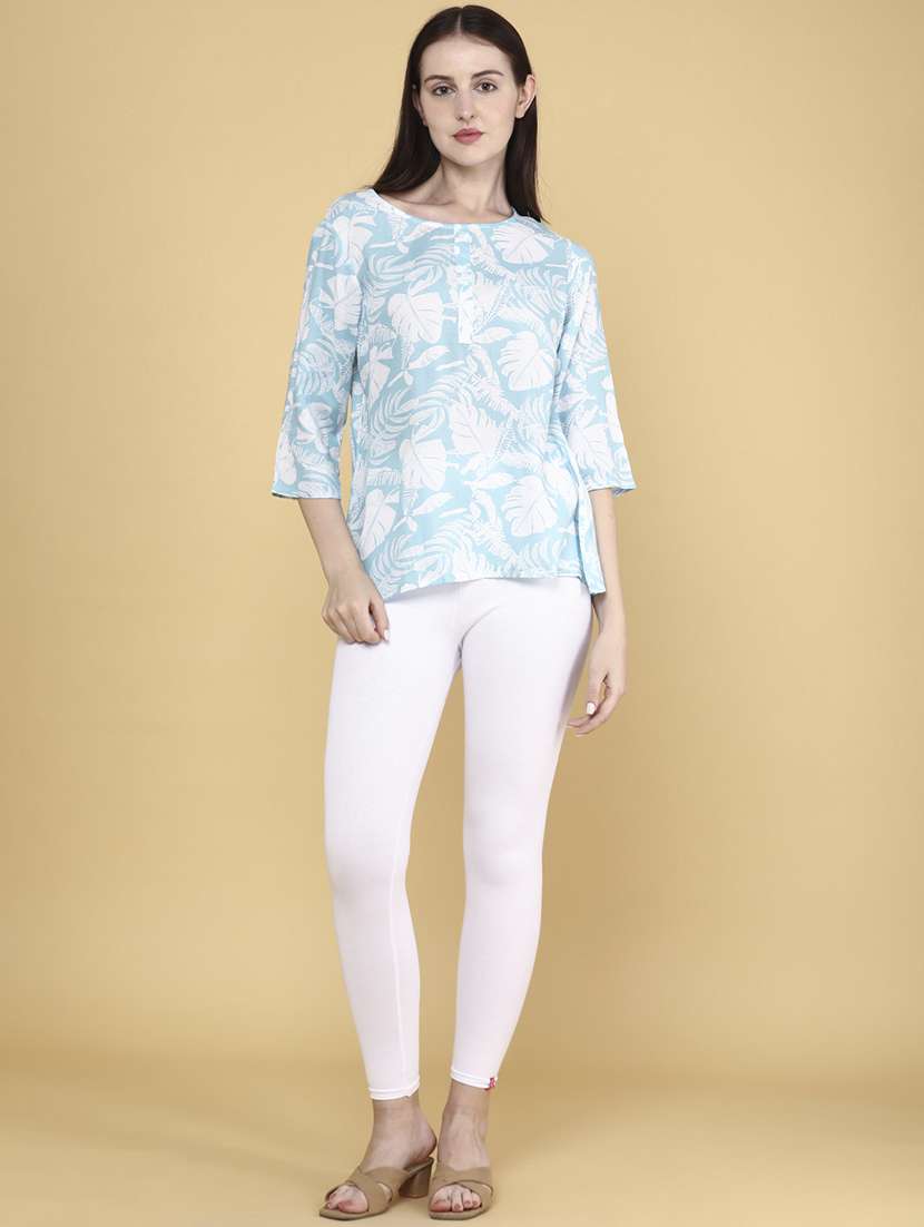 women printed three quarter sleeve ethnic top - 22299850 -  Standard Image - 4