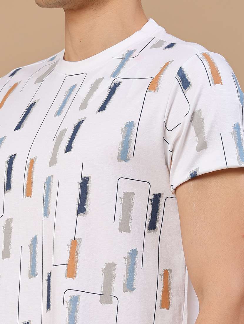 Men Printed Round Neck Regular Fit T-shirt - 22299865 -  Standard Image - 1