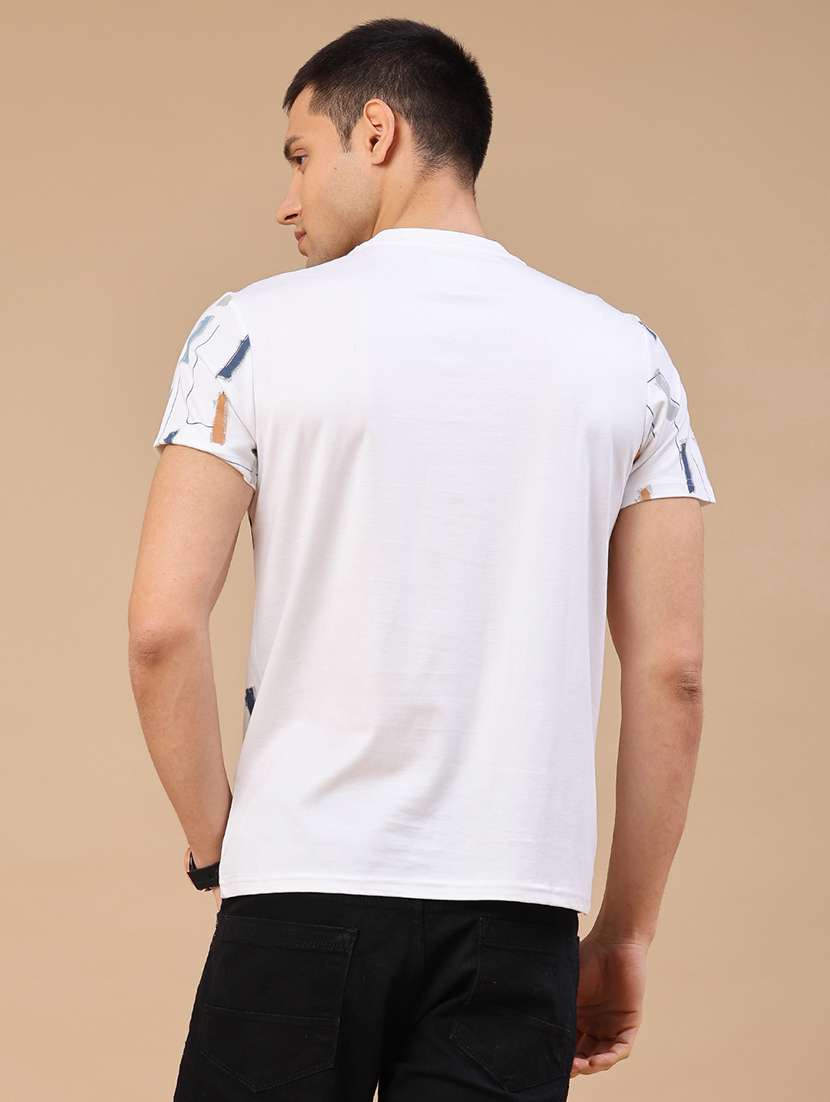 Men Printed Round Neck Regular Fit T-shirt - 22299865 -  Standard Image - 4
