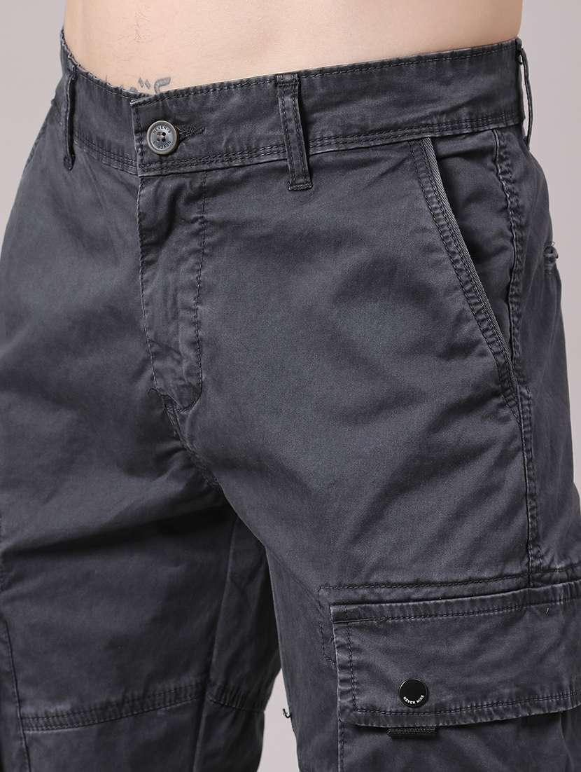 men solid mid rise regular fit cargo  - 22299923 -  Standard Image - 1