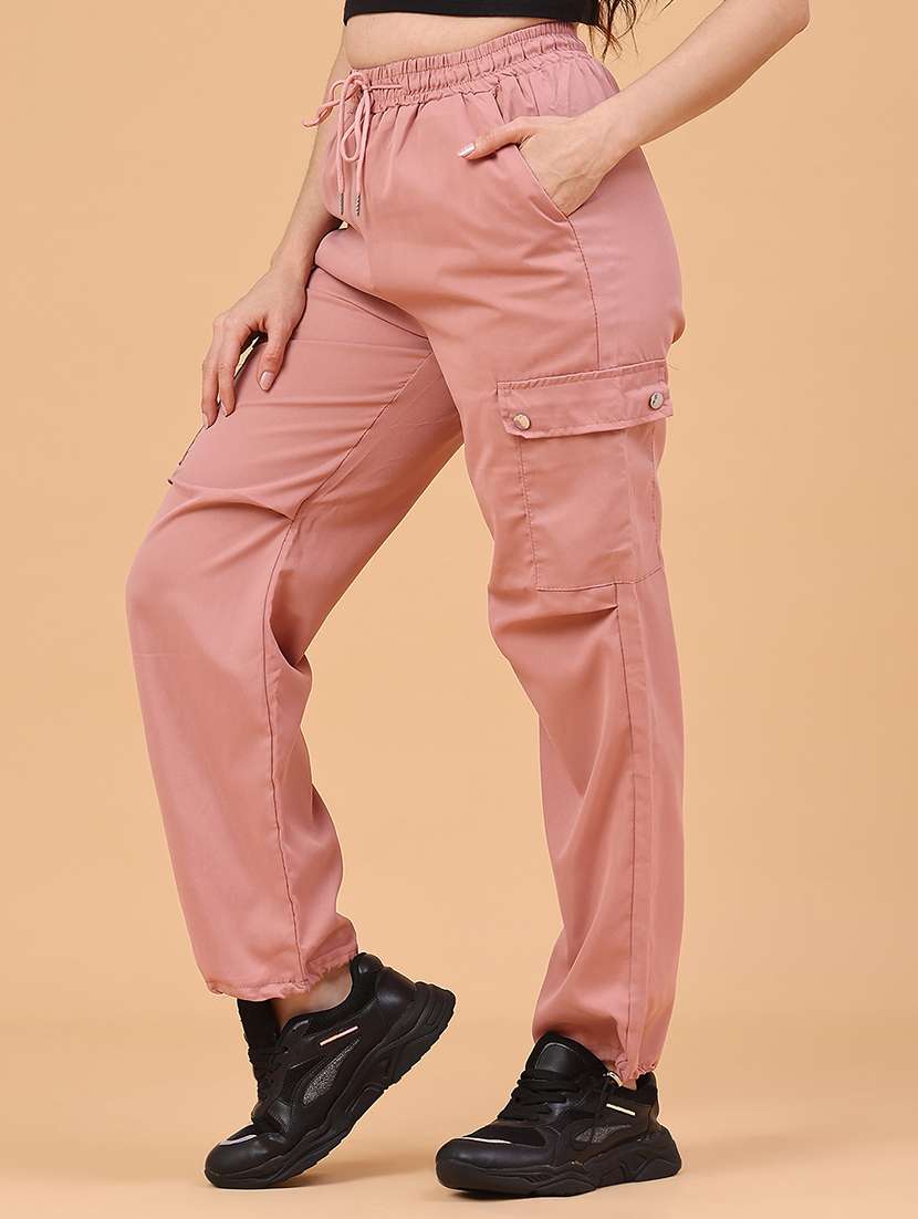 Women Solid Mid Rise Cargo - 22300012 -  Standard Image - 1
