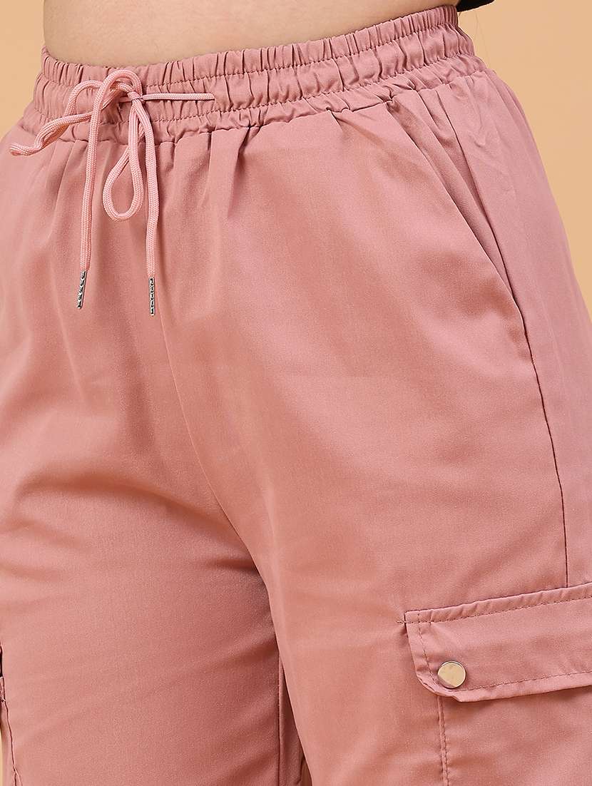 Women Solid Mid Rise Cargo - 22300012 -  Standard Image - 4