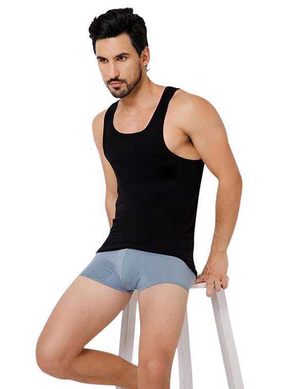 men pack of 3 solid sleeveless vest - 22300029 -  Standard Image - 1