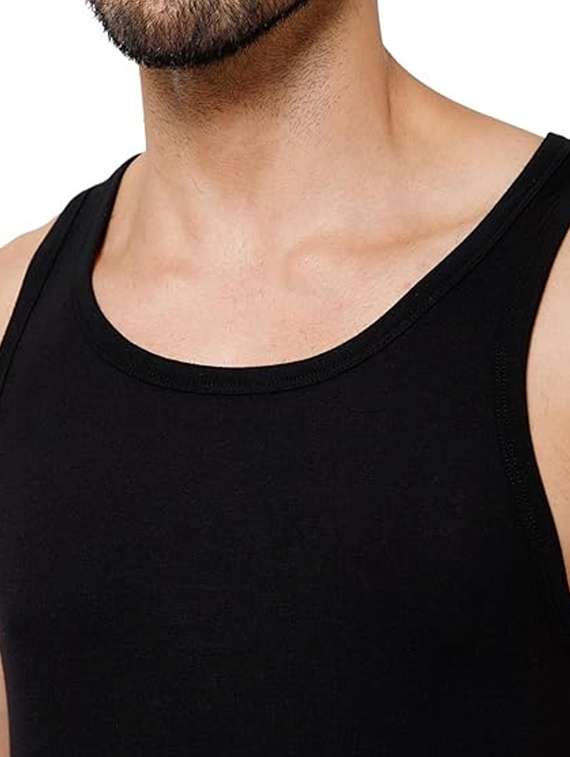 men pack of 3 solid sleeveless vest - 22300029 -  Standard Image - 4
