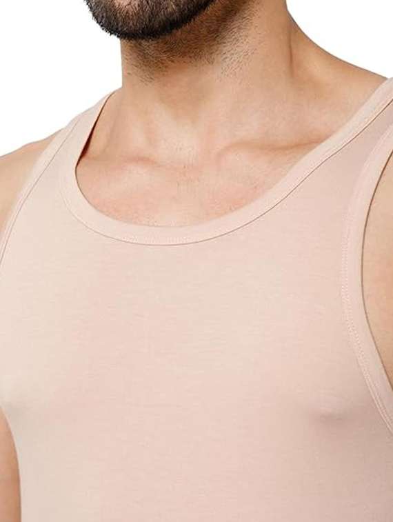 men pack of 3 solid sleeveless vest - 22300030 -  Standard Image - 4