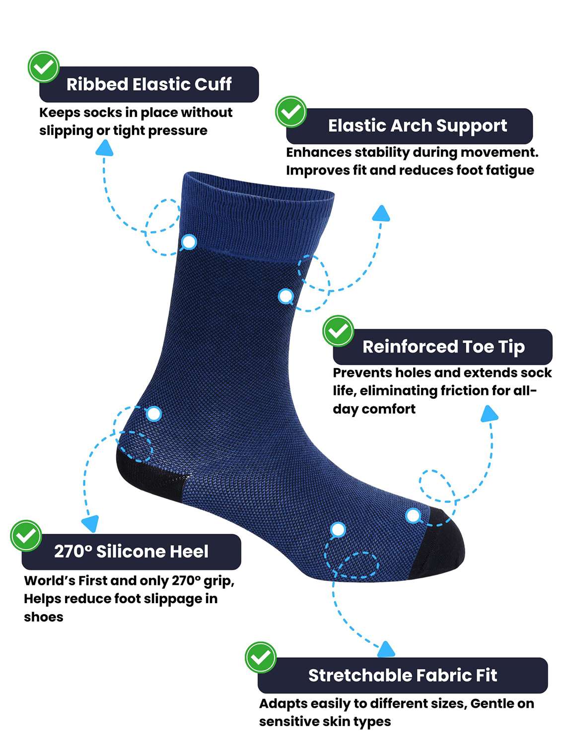 men solid above ankle length socks - 22300062 -  Standard Image - 4