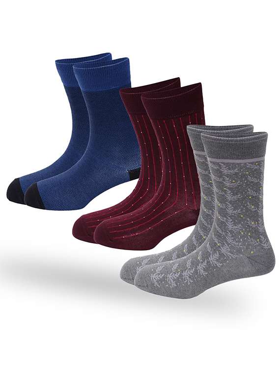 men pack of 3 printed above ankle length socks - 22300067 -  Standard Image - 1