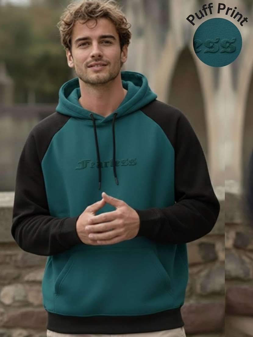 men color block raglan sleeve oversized sweatshirt