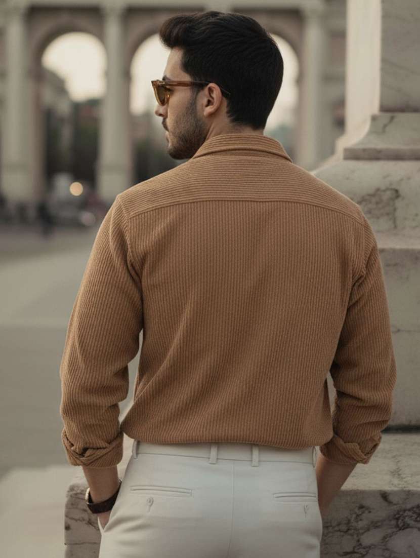 men solid long sleeve oversized casual shirt - 22300117 -  Standard Image - 1