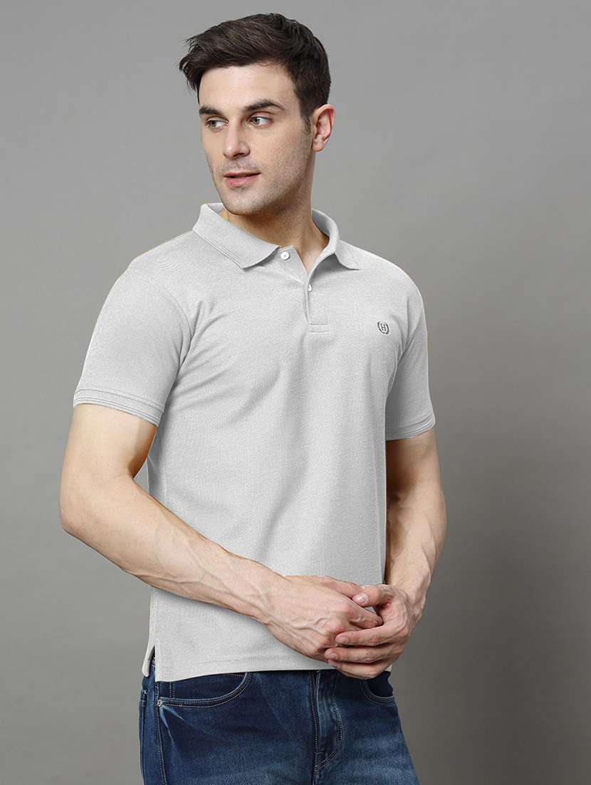 men solid short sleeve slim fit polo t-shirt - 22300121 -  Standard Image - 1