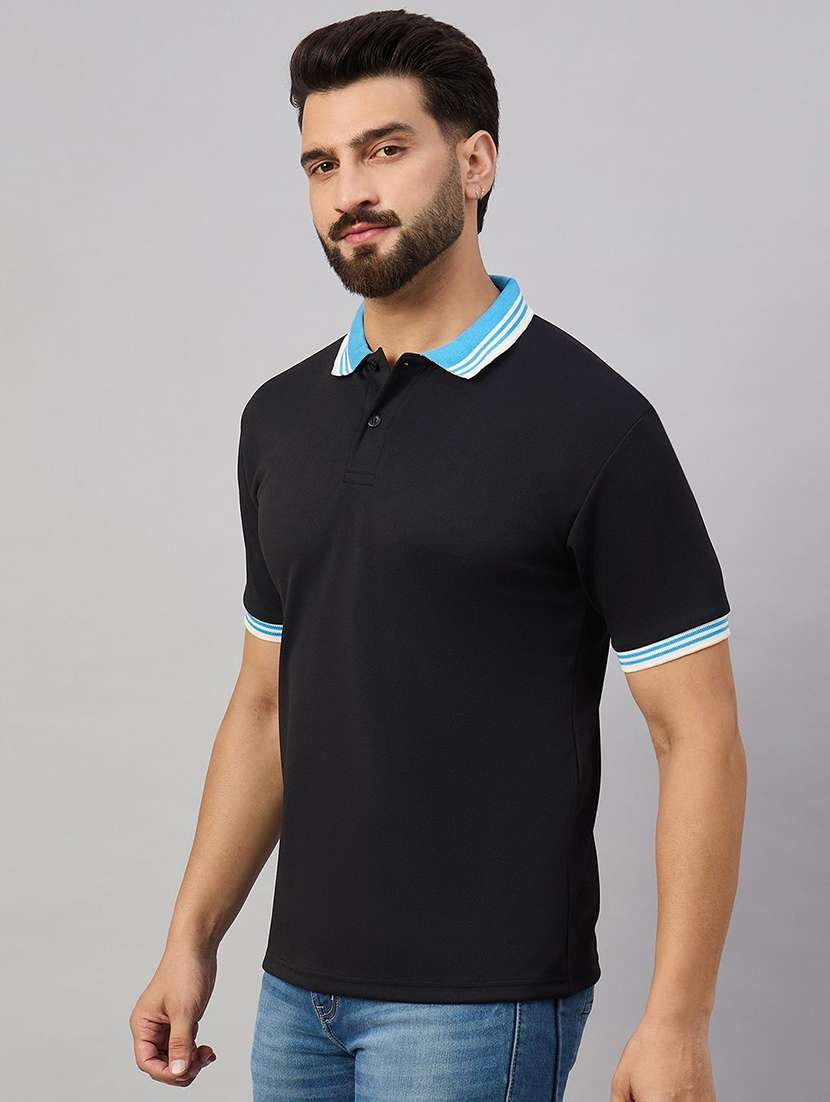 men solid short sleeve regular fit polo t-shirt - 22300124 -  Standard Image - 1