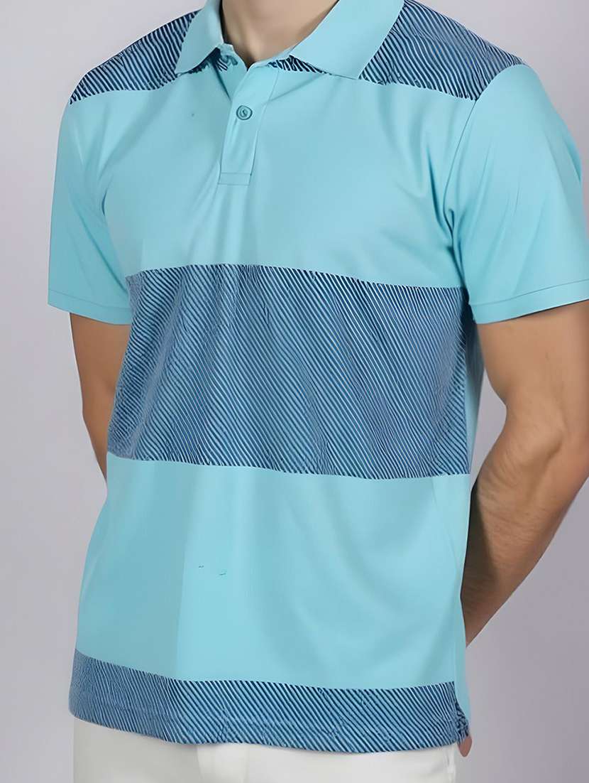 men printed short sleeve polo t-shirt - 22300145 -  Standard Image - 1