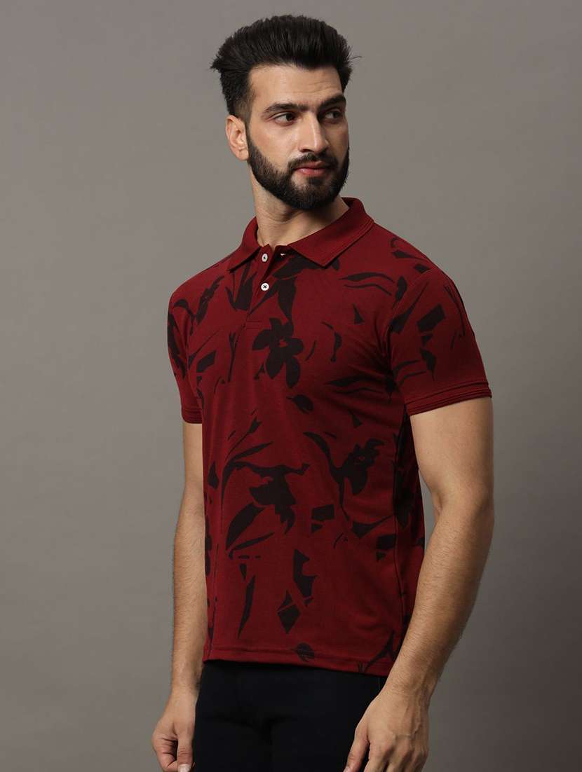 men printed short sleeve polo t-shirt - 22300157 -  Standard Image - 1