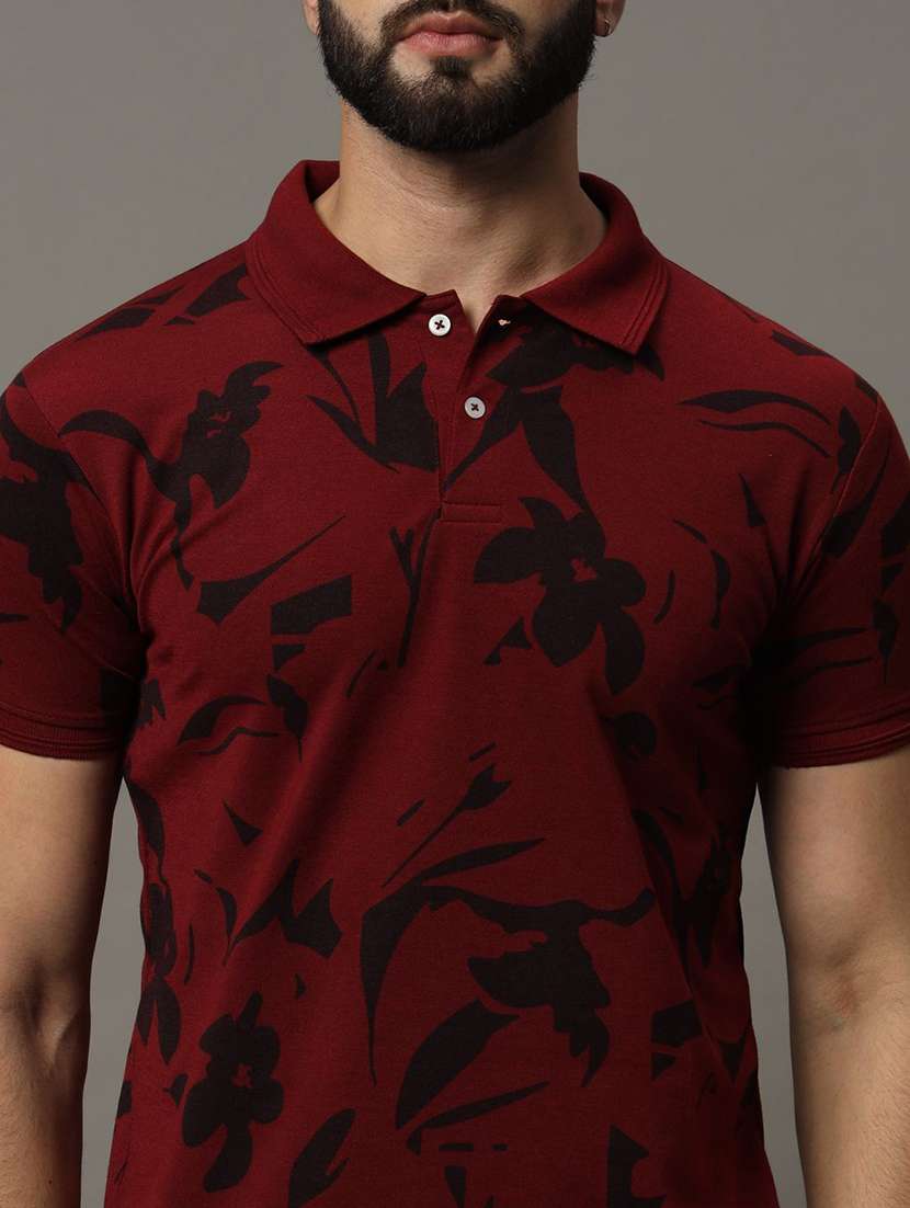 men printed short sleeve polo t-shirt - 22300157 -  Standard Image - 4