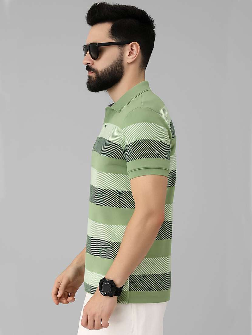 men striped short sleeve polo t-shirt - 22300183 -  Standard Image - 1