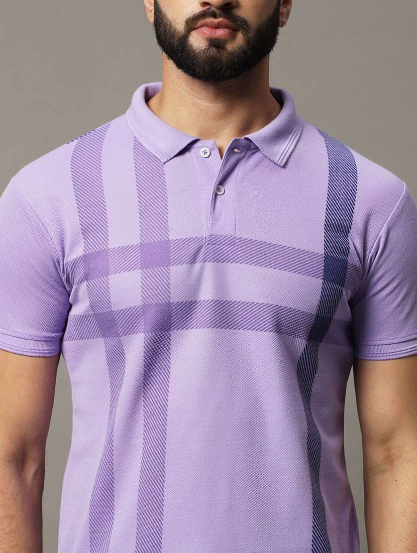 men checkered short sleeve polo t-shirt - 22300192 -  Standard Image - 4