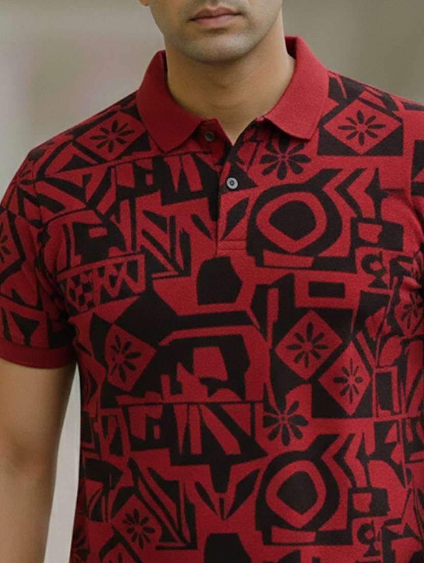 men printed short sleeve polo t-shirt - 22300197 -  Standard Image - 4