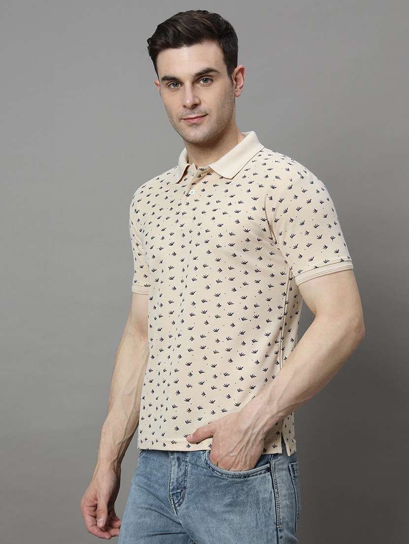 men printed short sleeve polo t-shirt - 22300202 -  Standard Image - 1