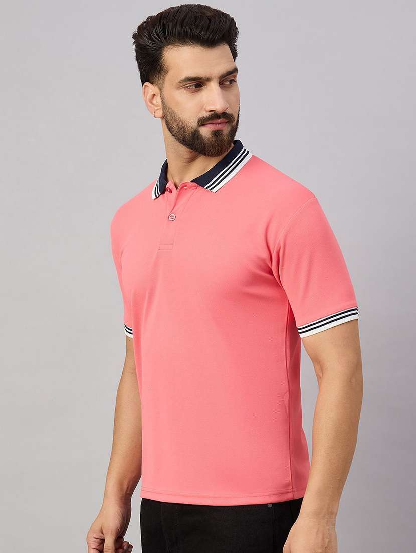 men solid short sleeve polo t-shirt - 22300211 -  Standard Image - 1