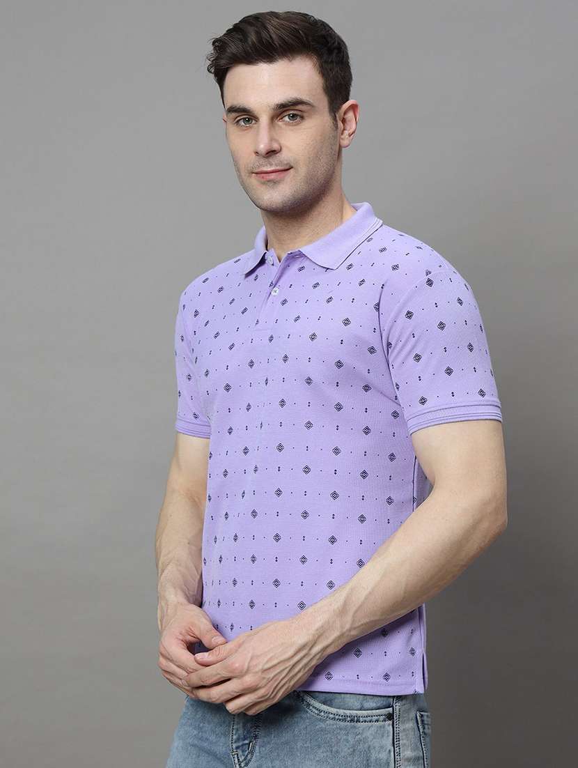 men printed short sleeve polo t-shirt - 22300217 -  Standard Image - 1