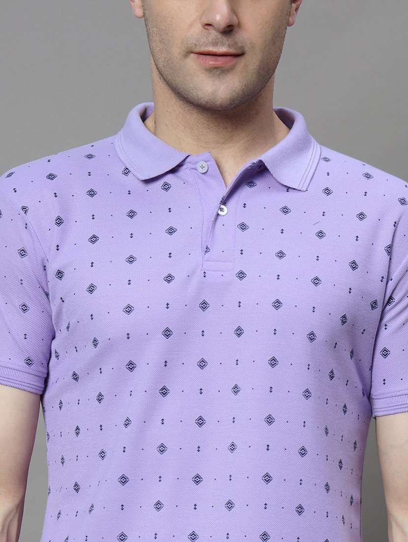 men printed short sleeve polo t-shirt - 22300217 -  Standard Image - 4