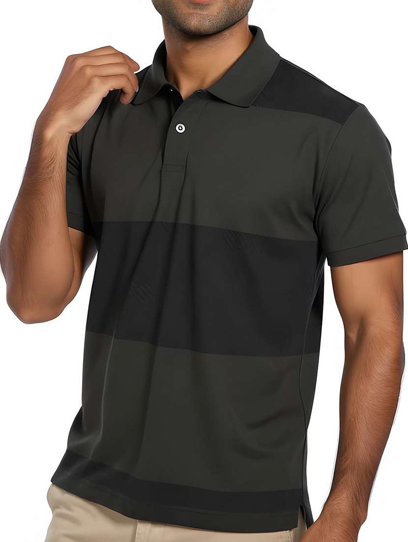 men printed short sleeve polo t-shirt - 22300223 -  Standard Image - 1