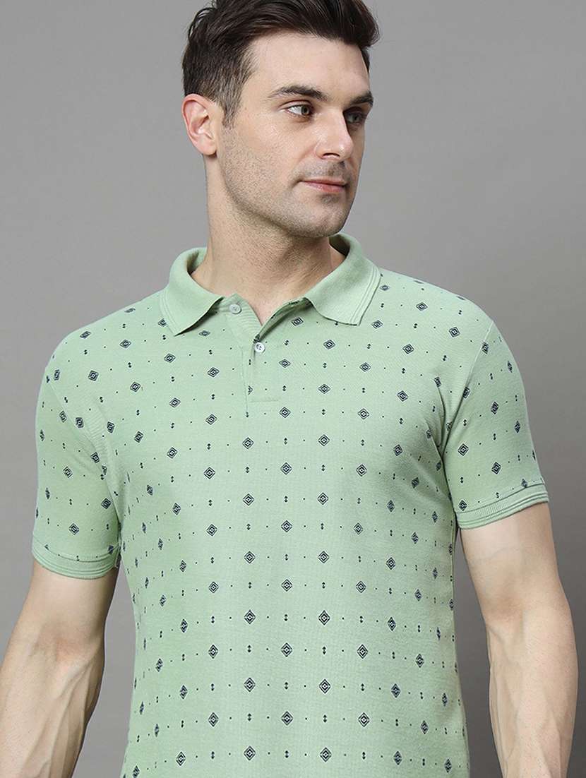 men printed short sleeve polo t-shirt - 22300225 -  Standard Image - 1