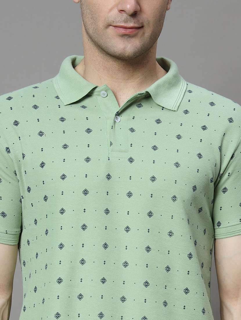 men printed short sleeve polo t-shirt - 22300225 -  Standard Image - 4