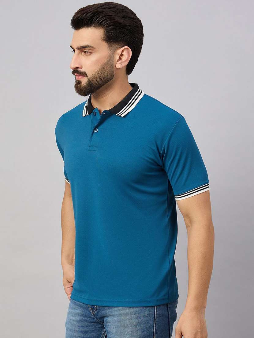 men solid short sleeve polo t-shirt - 22300237 -  Standard Image - 1
