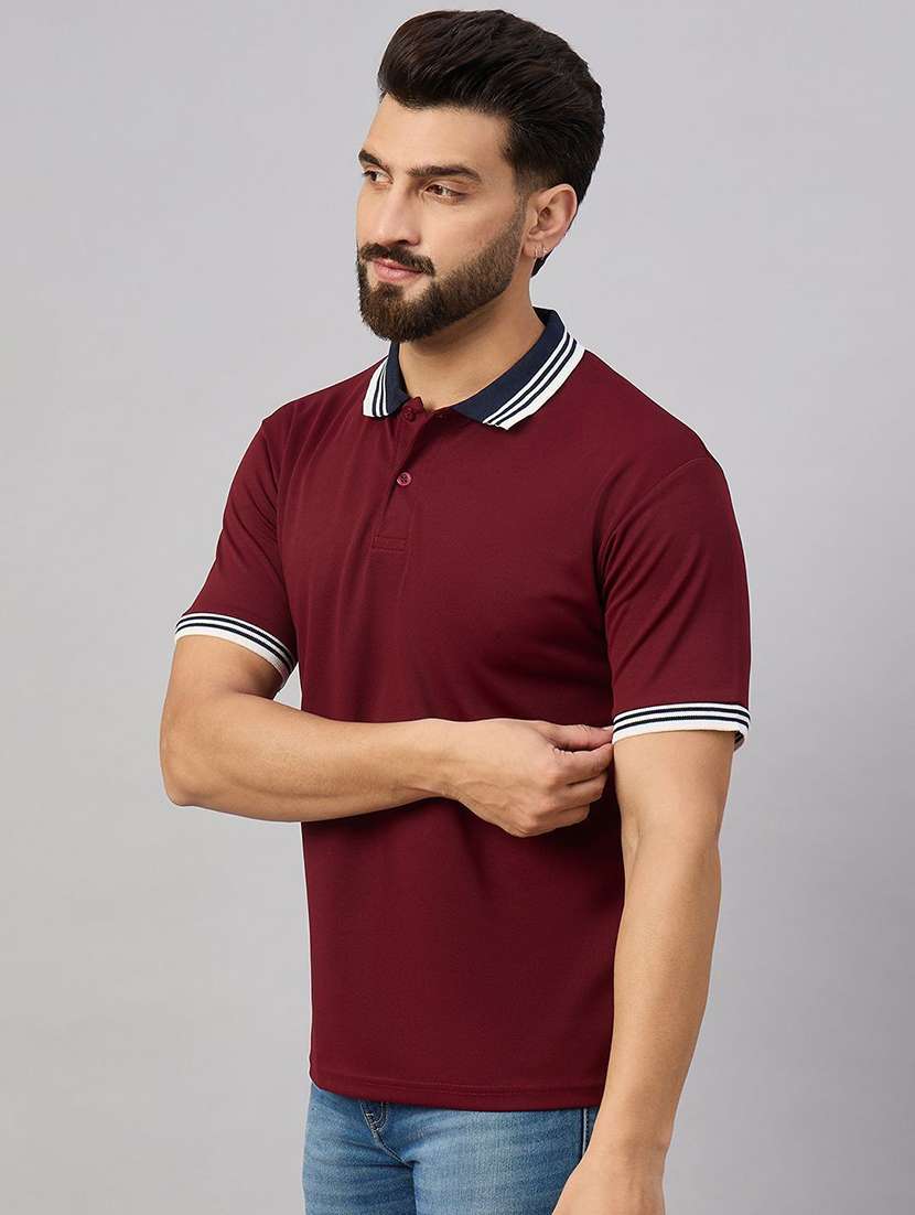men solid short sleeve polo t-shirt - 22300283 -  Standard Image - 1