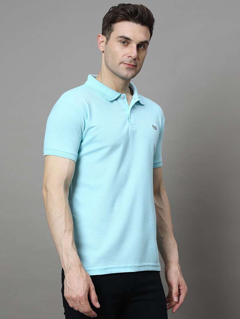 men solid short sleeve polo t-shirt - 22300295 -  Standard Image - 1