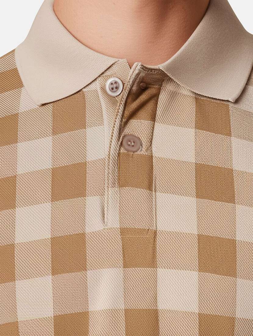 men checkered short sleeve polo t-shirt - 22300296 -  Standard Image - 4