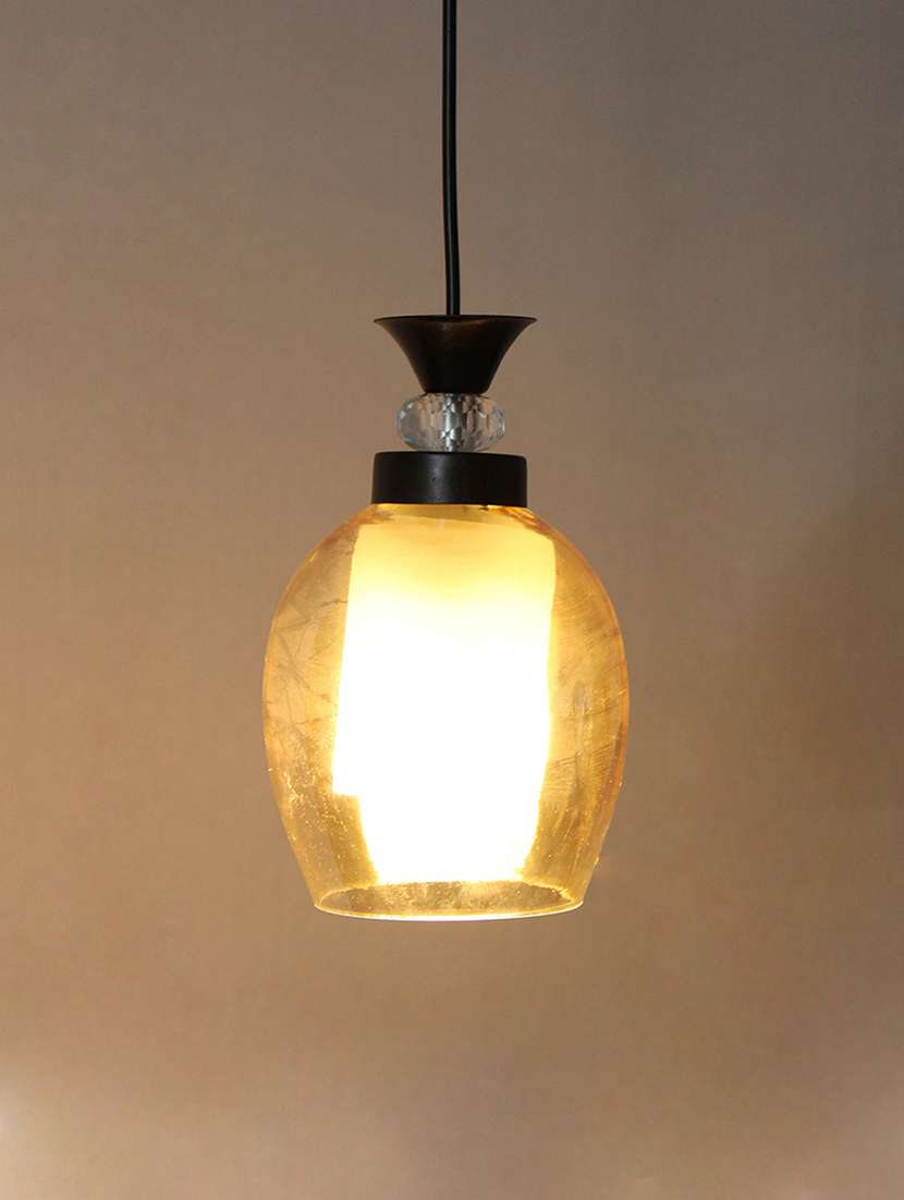 modern amber glass black pendant hanging - 22300319 -  Standard Image - 1