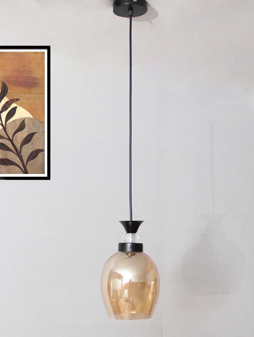 modern amber glass black pendant hanging - 22300319 -  Standard Image - 4