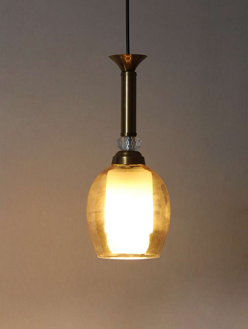 modern plain amber glass hanging light - 22300324 -  Standard Image - 1