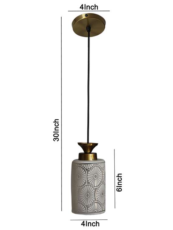 elegant ceramic pendant light with floral pattern - 22300385 -  Standard Image - 4