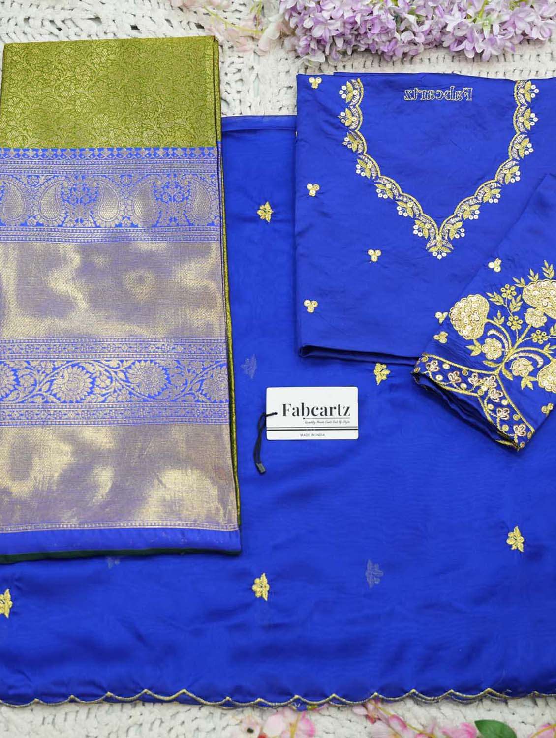 women self design south indian style unstitched lehenga choli set - 22300391 -  Standard Image - 4