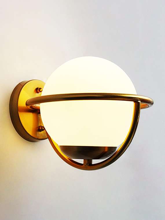 elegant globe wall sconce in brushed brass - 22300395 -  Standard Image - 1