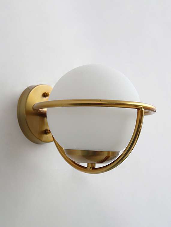 elegant globe wall sconce in brushed brass - 22300395 -  Standard Image - 4