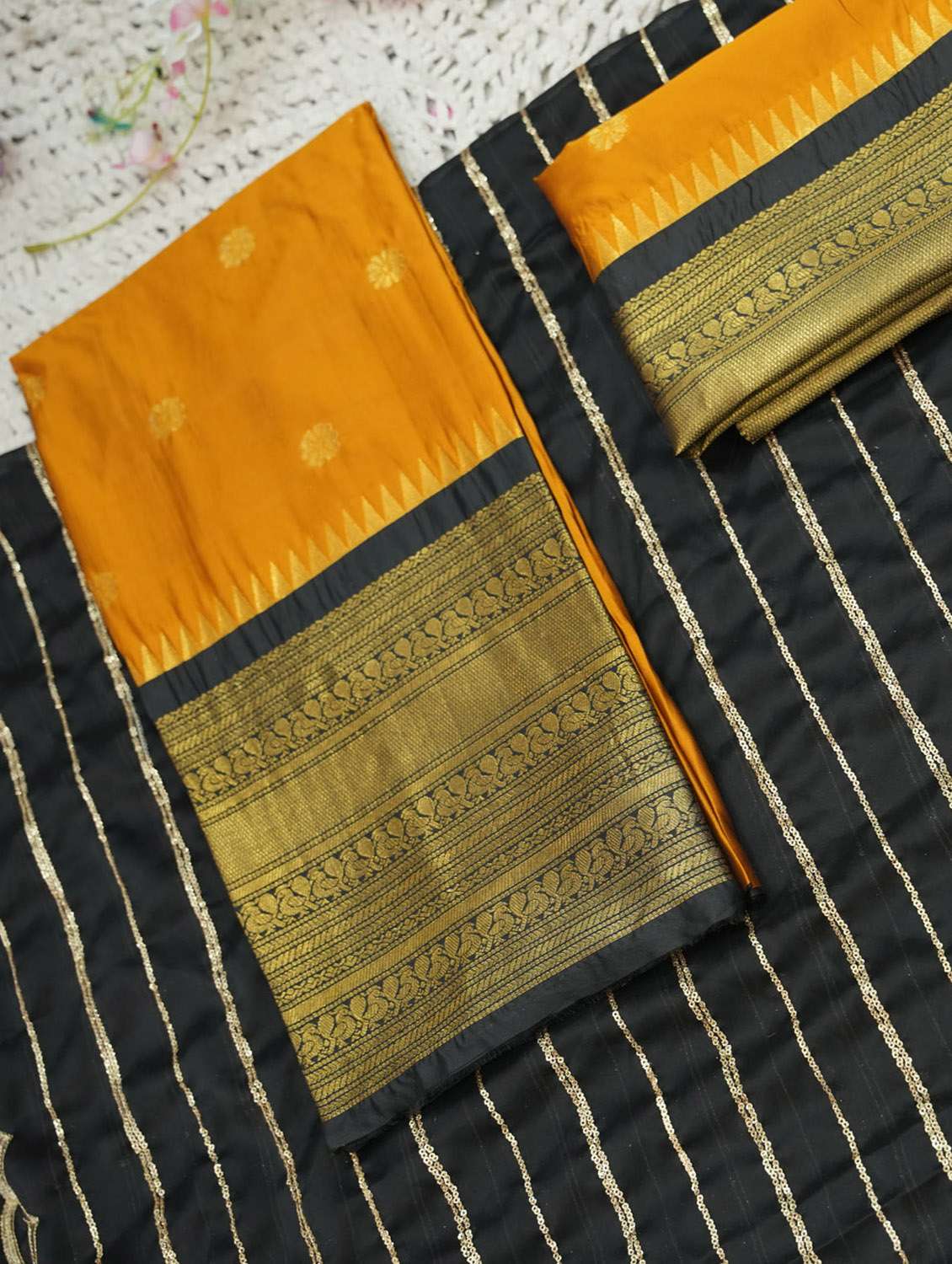 women self design south indian style unstitched lehenga choli set - 22300482 -  Standard Image - 4