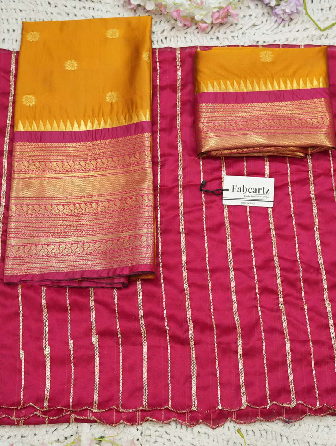 women self design south indian style unstitched lehenga choli set - 22300483 -  Standard Image - 4