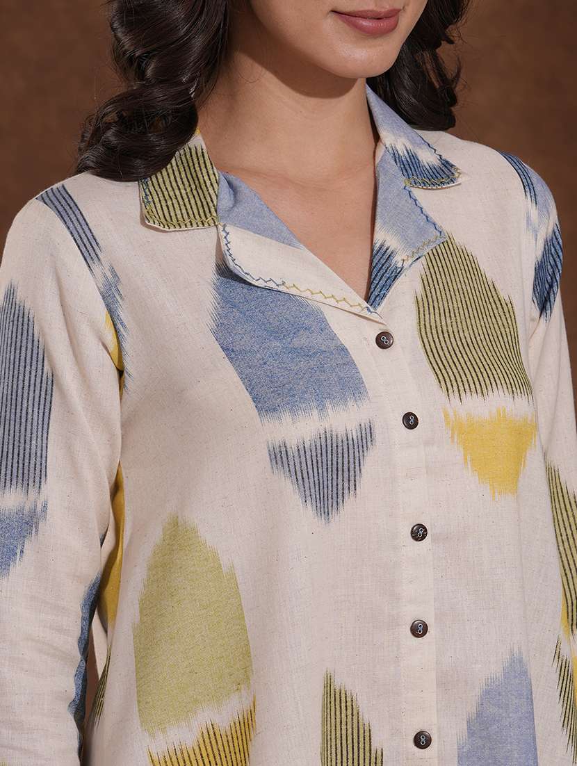 women printed three quarter sleeve shirt dress - 22300570 -  Standard Image - 6