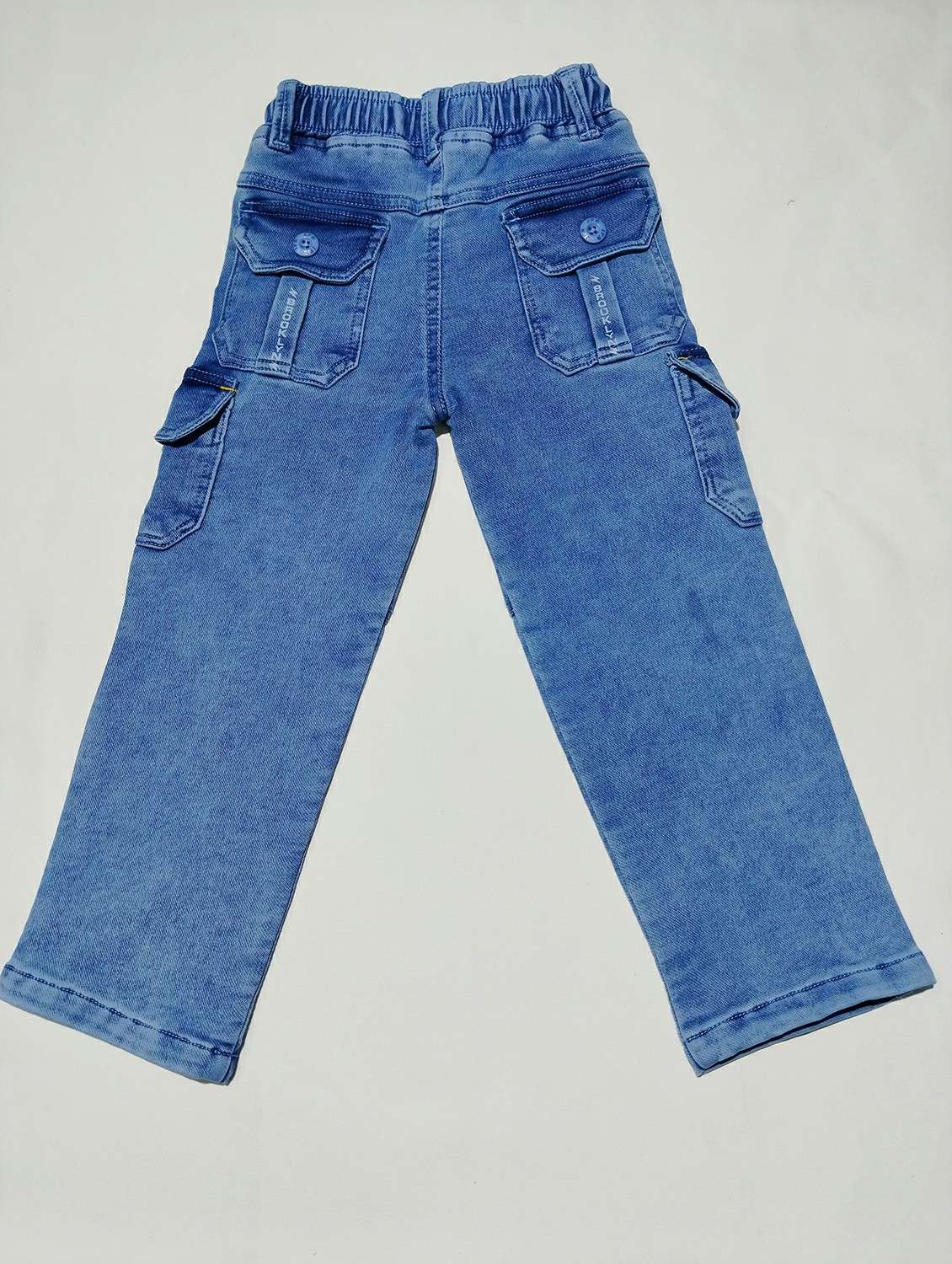 boys solid mid rise denim cargo jeans - 22300594 -  Standard Image - 1