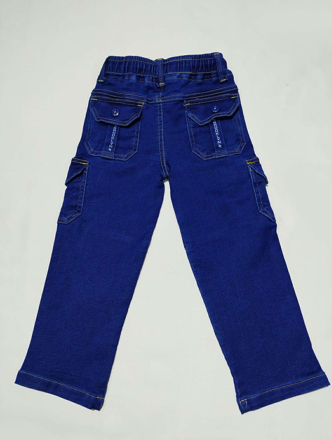 boys solid mid rise denim cargo jeans - 22300595 -  Standard Image - 1