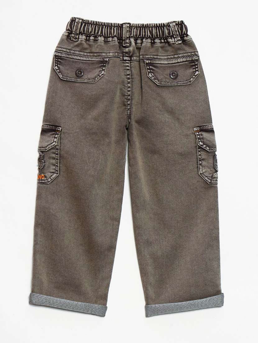 boys solid mid rise cargo - 22300642 -  Standard Image - 1