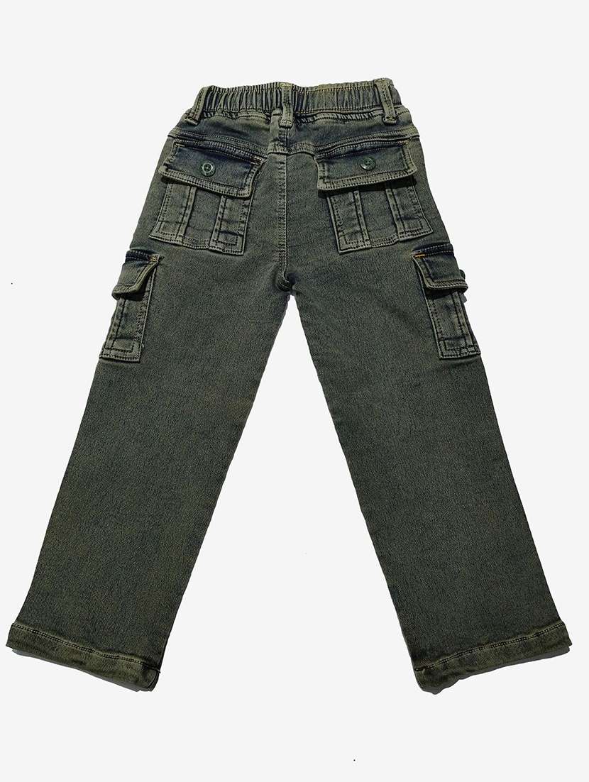 boys solid mid rise cargo - 22300727 -  Standard Image - 1