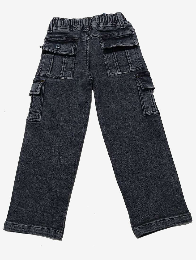 boys solid mid rise cargo - 22300729 -  Standard Image - 1