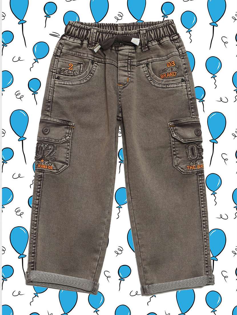 boys solid mid rise cargo