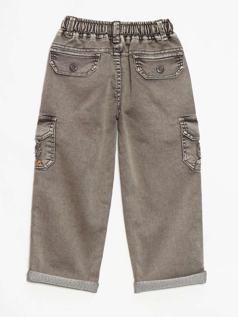 boys solid mid rise cargo - 22300761 -  Standard Image - 1