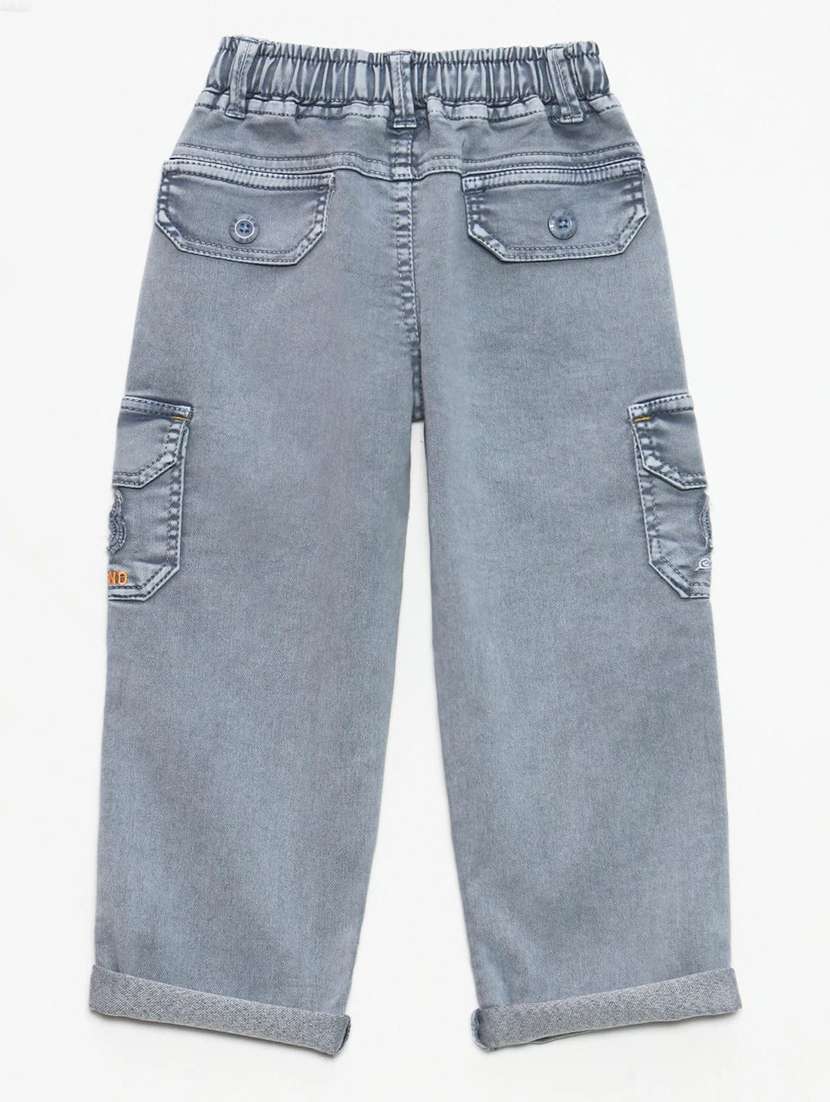 boys solid mid rise cargo - 22300780 -  Standard Image - 1